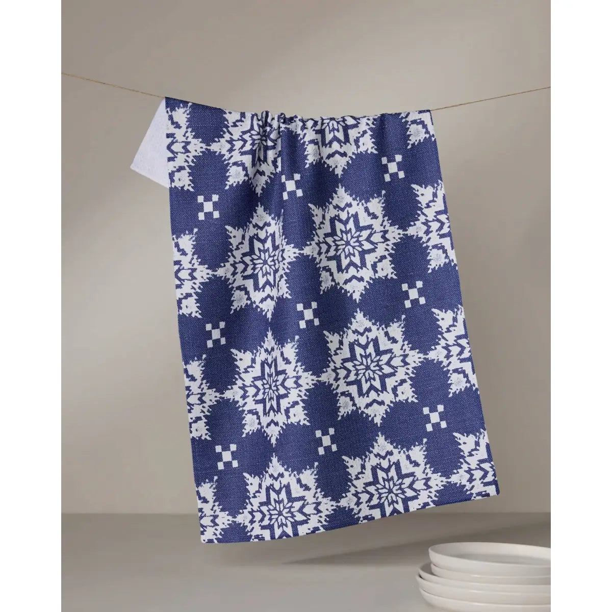 Kitchen Towel - Ice Flower Blue - Geometry