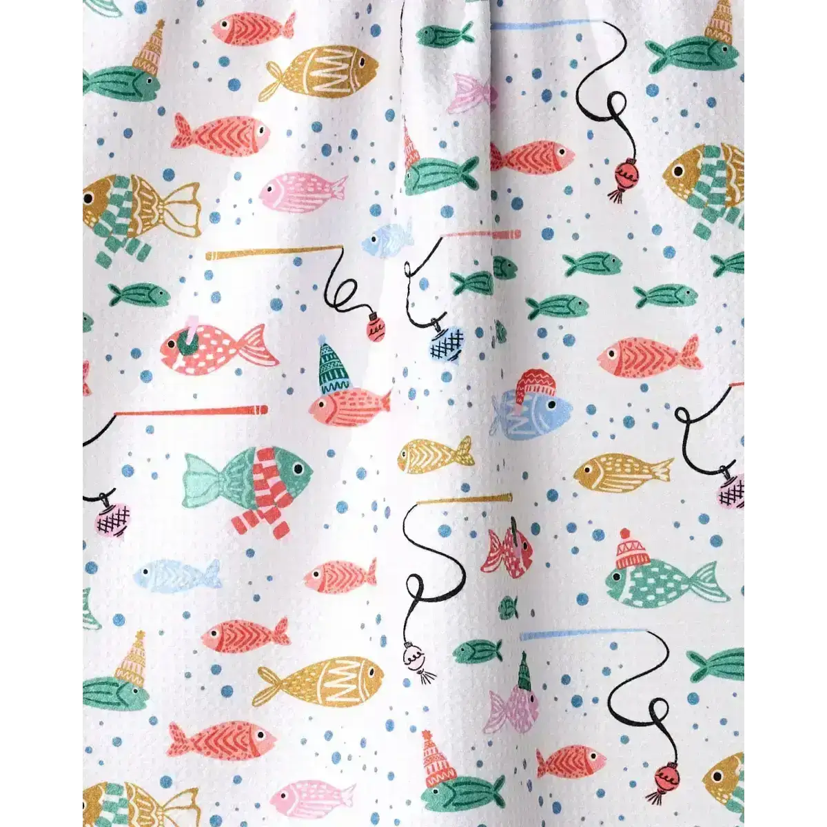 Kitchen Towel - Light Holiday Fish - Geometry