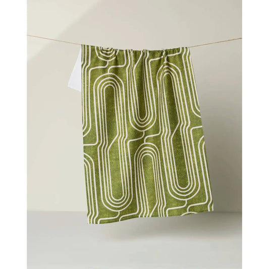 Kitchen Towel - Roslyn - Modern Green - Geometry
