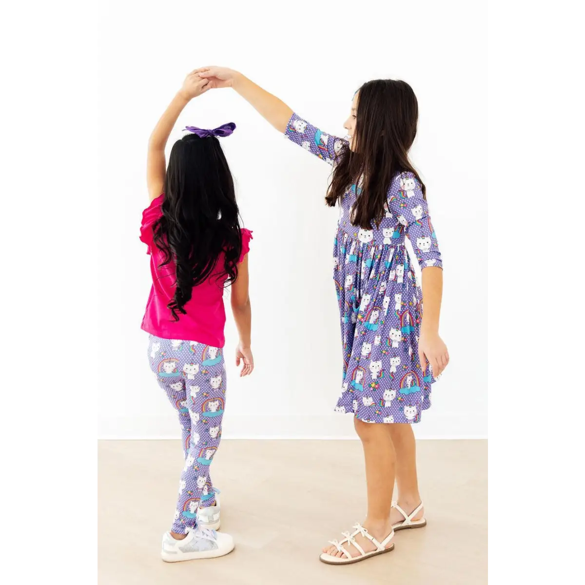 Pocket Twirl Dress - Kitties in the Clouds 3/4 Sleeve - Mila & Rose ®