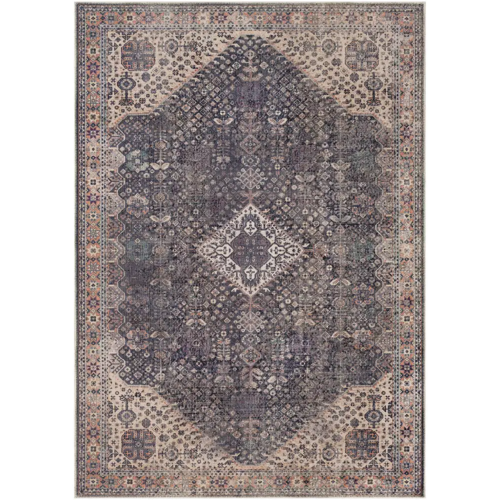 Kittrell Brown Medallion Washable Rug - 5’3’’ x 7’3’’ Rectangle - Boutique Rugs
