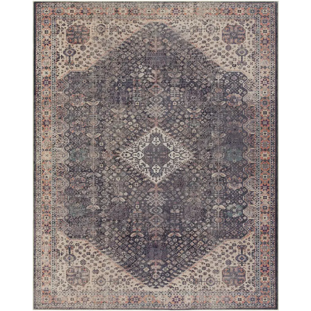 Kittrell Brown Medallion Washable Rug - 7’10’’ x 10’2’’ Rectangle - Boutique Rugs