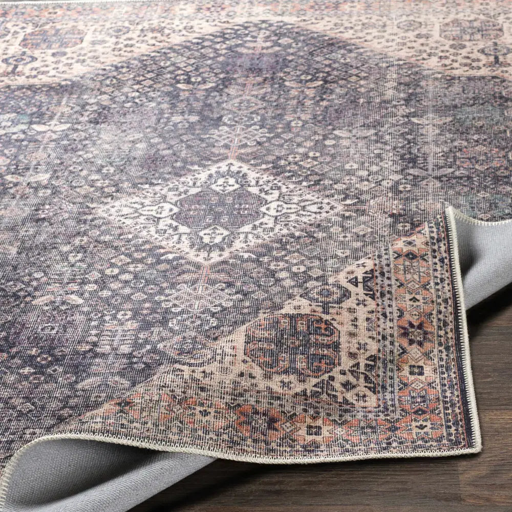 Kittrell Brown Medallion Washable Rug - Boutique Rugs
