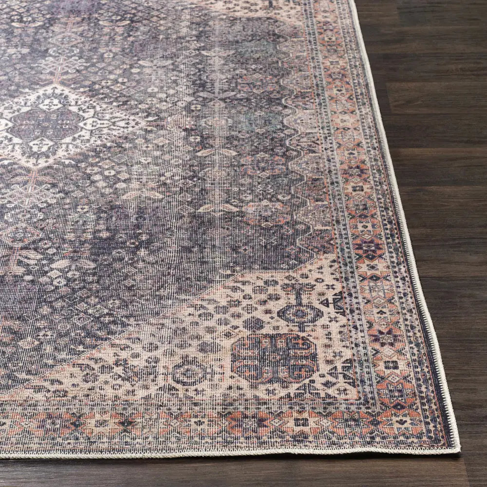 Kittrell Brown Medallion Washable Rug - Boutique Rugs