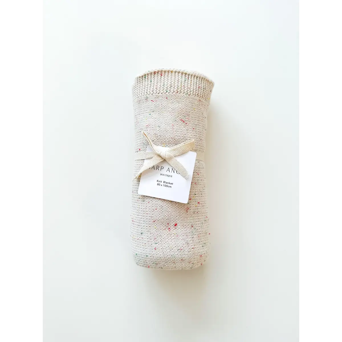 Knitted Baby Blanket - Rainbow Sprinkle - Harp Angel Boutique