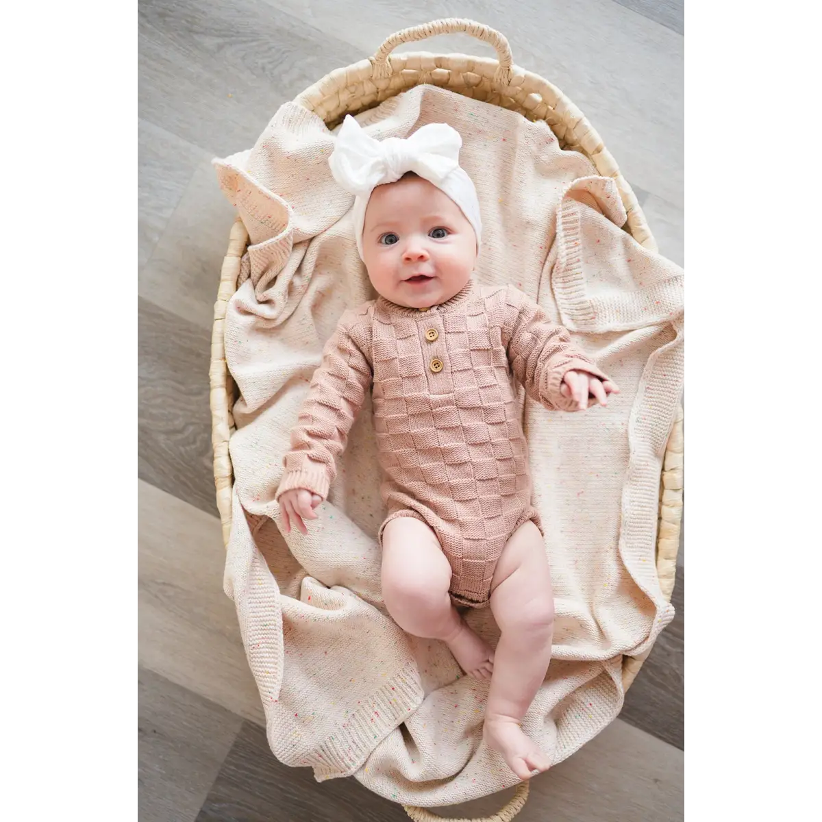 Knitted Baby Blanket - Rainbow Sprinkle - Harp Angel Boutique