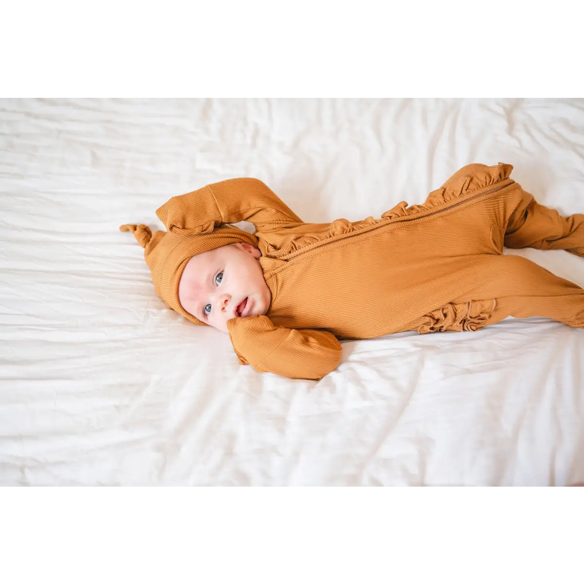Knot Hat - Caramel Ribbed - Harp Angel Boutique