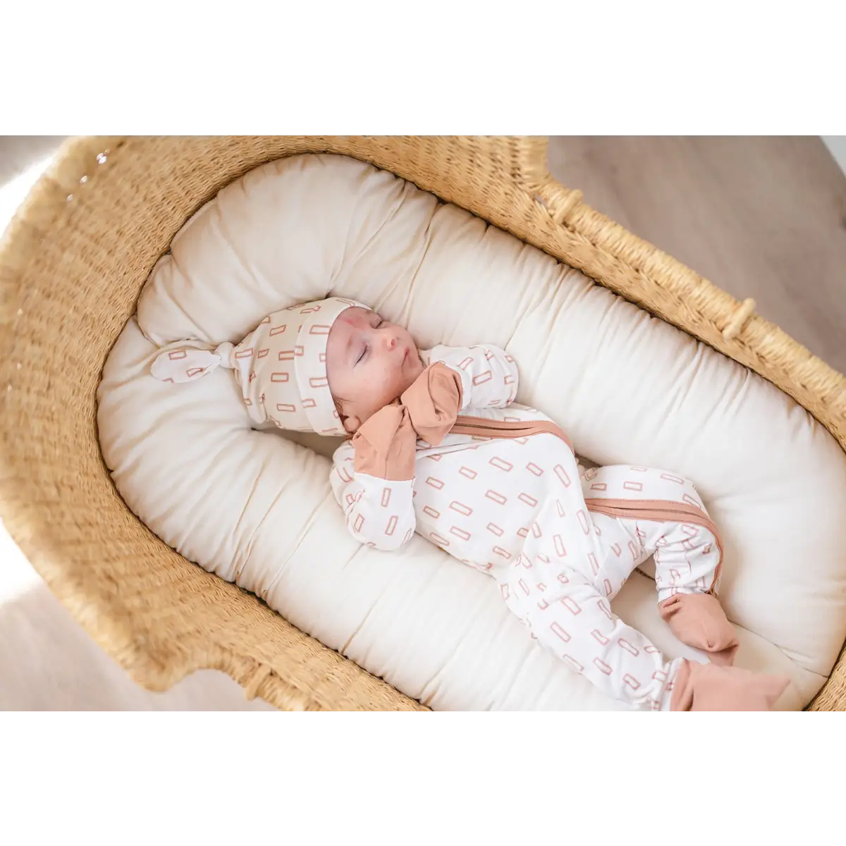 Knot Hat - Neutral Rectangle - Harp Angel Boutique