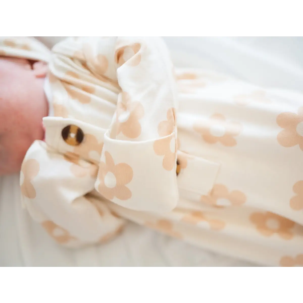 Knotted Baby Gown - Blush Daisy - Harp Angel Boutique