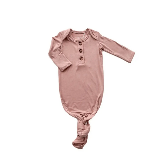 Knotted Baby Gown - Dusty Pink - Harp Angel Boutique