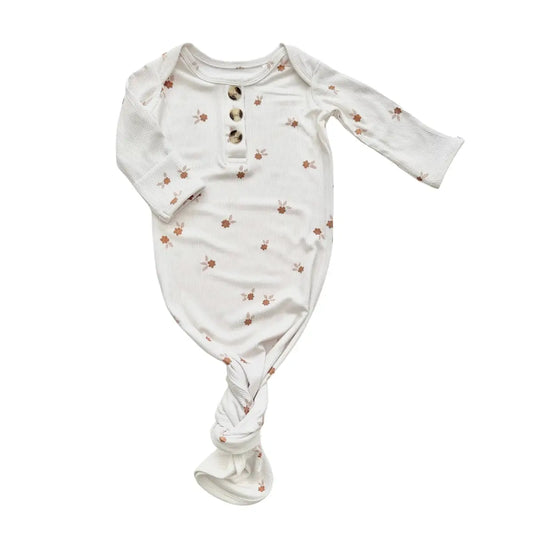 Knotted Baby Gown - Fleur - Harp Angel Boutique