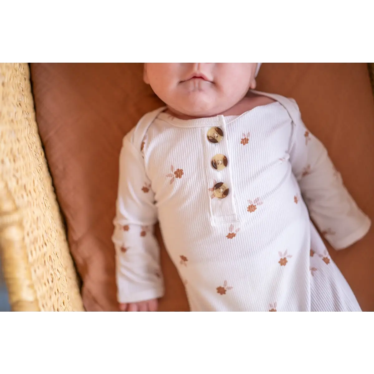 Knotted Baby Gown - Fleur - Harp Angel Boutique