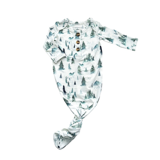 Knotted Baby Gown - Green Forest - Gown Only - Harp Angel Boutique