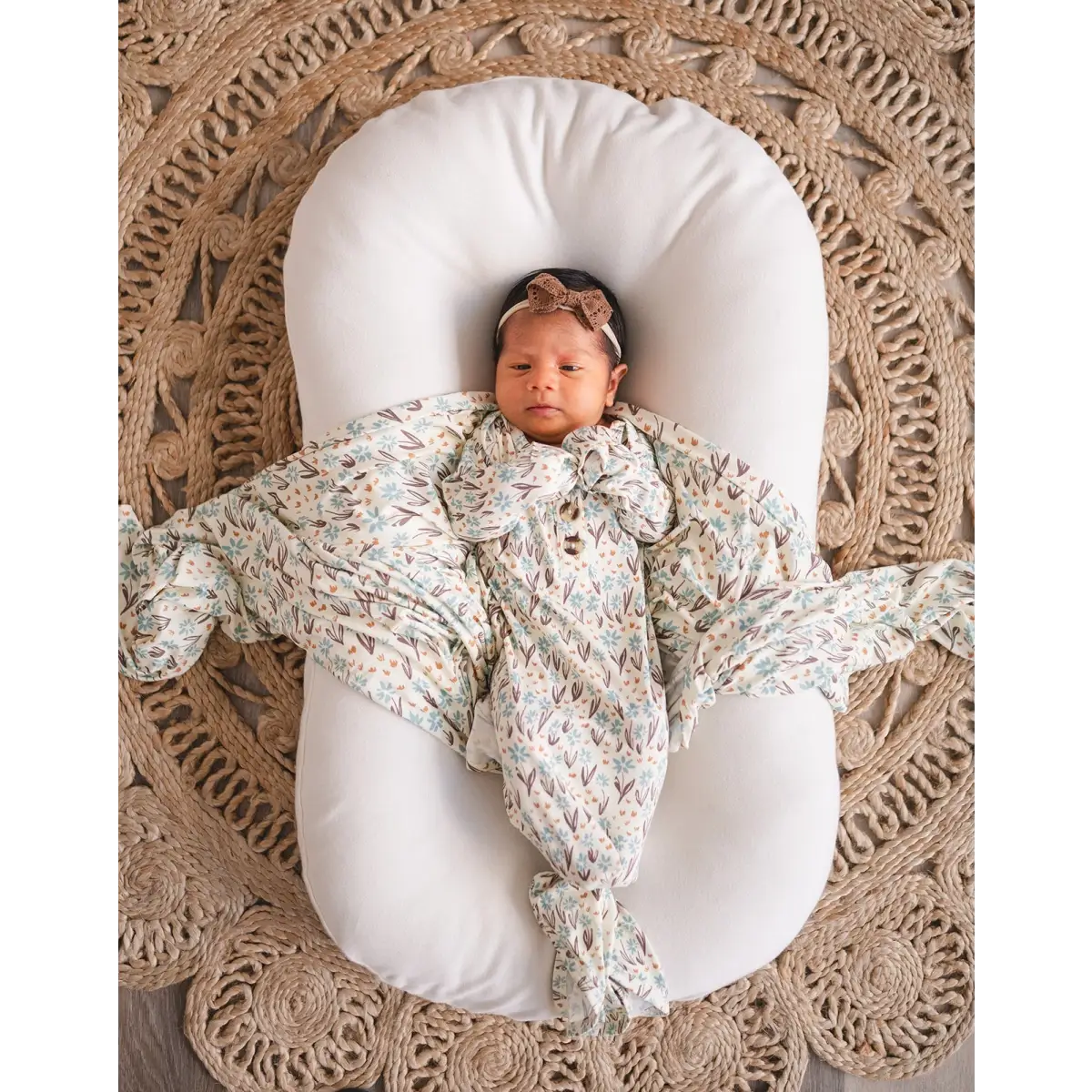 Knotted Baby Gown - La La Floral - Harp Angel Boutique