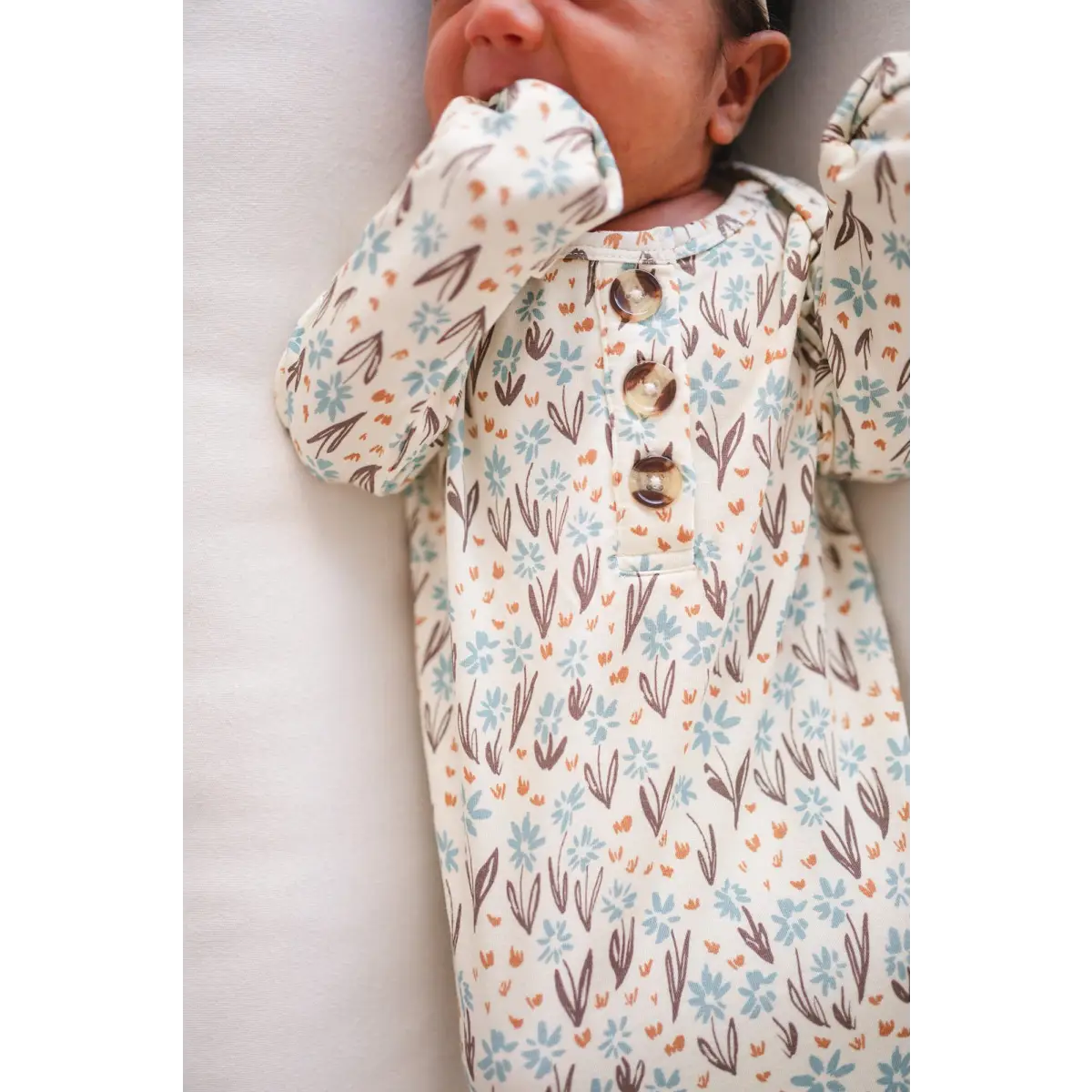 Knotted Baby Gown - La La Floral - Harp Angel Boutique