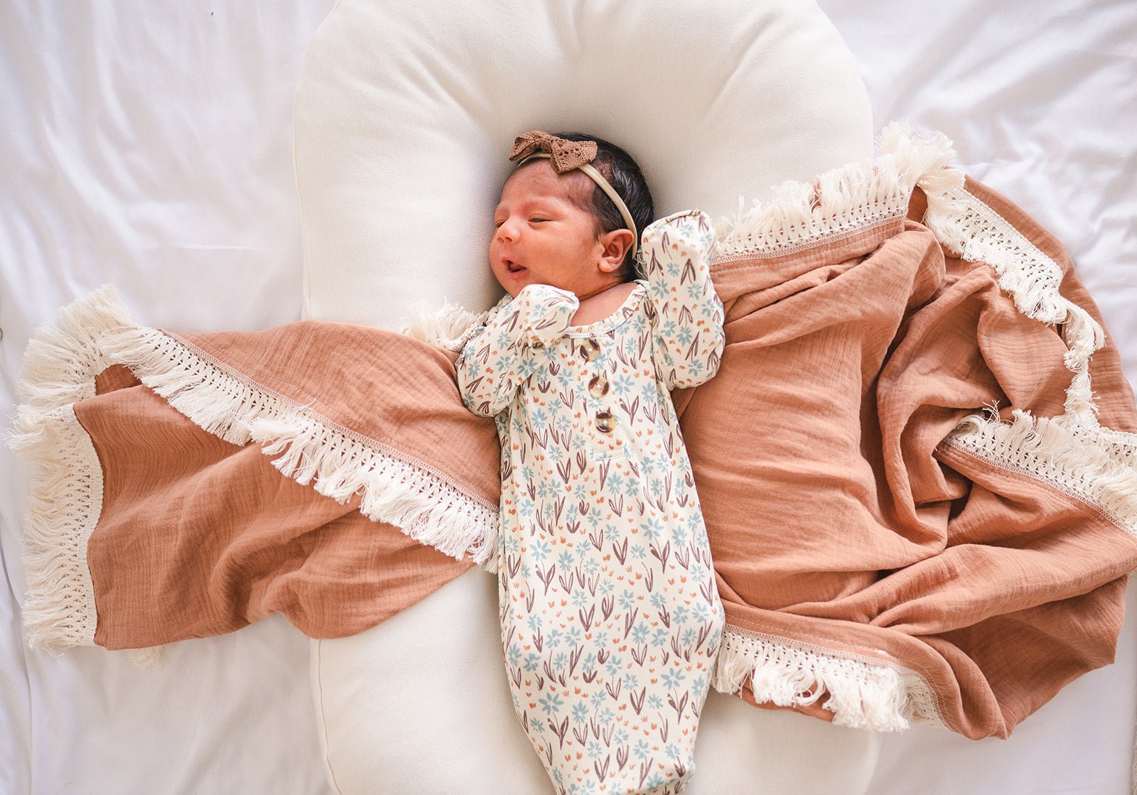 Knotted Baby Gown - La La Floral - Gown Only - Harp Angel Boutique