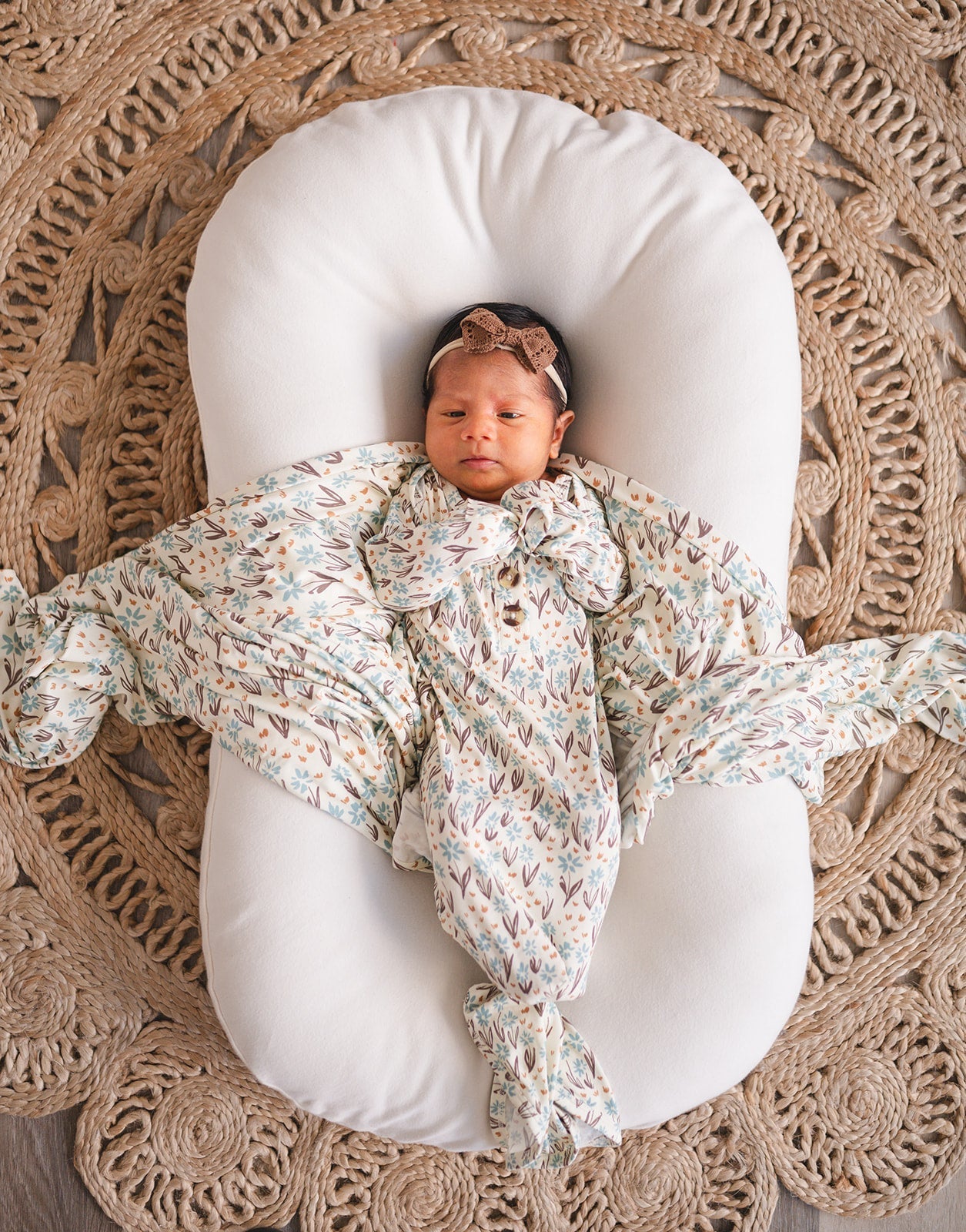 Knotted Baby Gown - La La Floral - Gown Only - Harp Angel Boutique