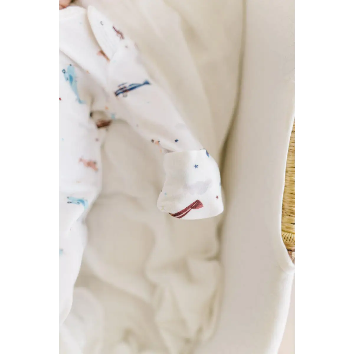 Knotted Baby Gown - Vintage Airplane - Harp Angel Boutique
