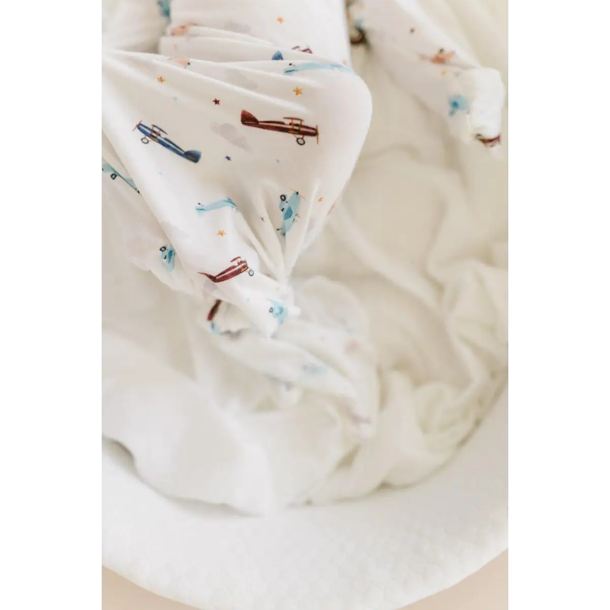 Knotted Baby Gown - Vintage Airplane - Harp Angel Boutique