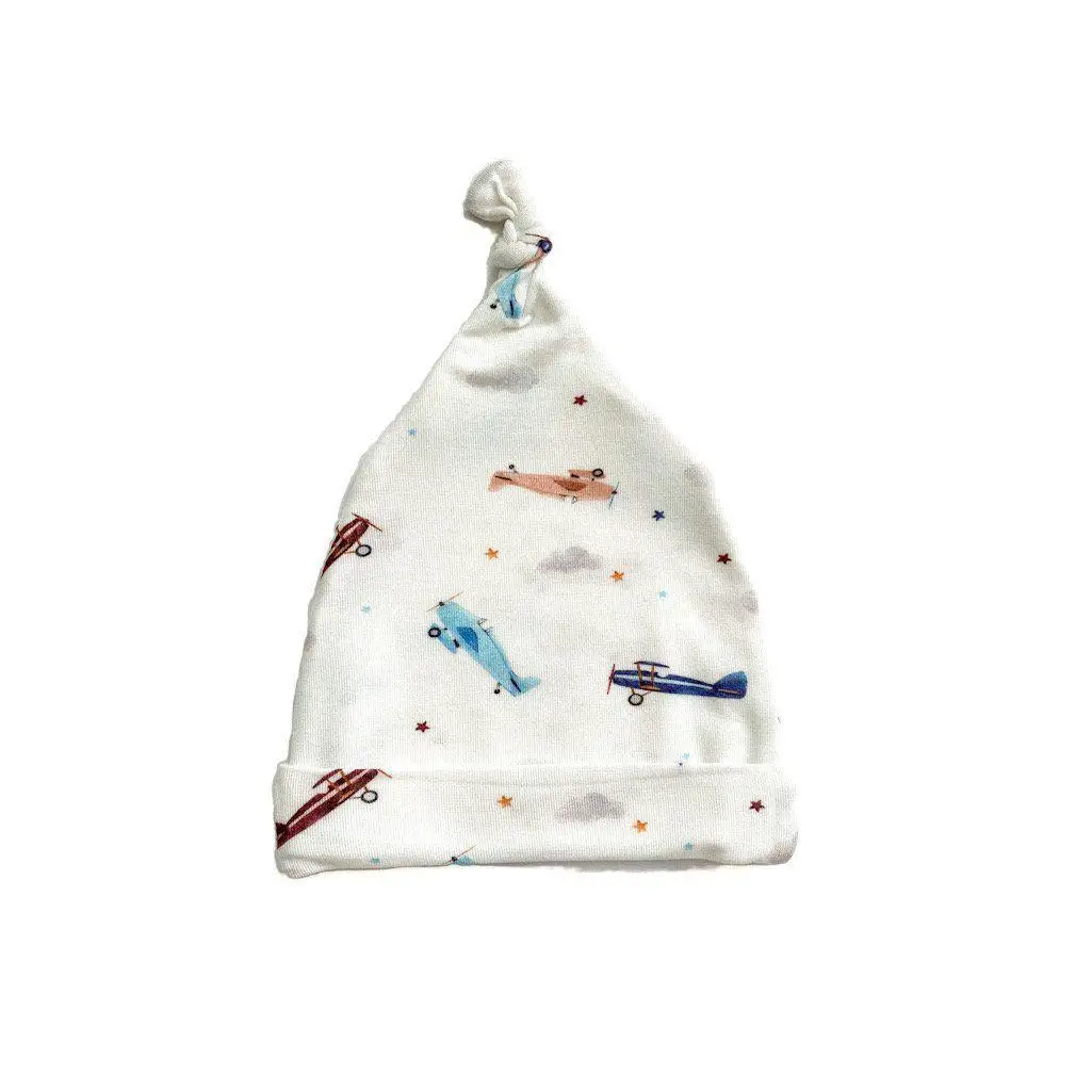 Knotted Baby Gown - Vintage Airplane - Harp Angel Boutique
