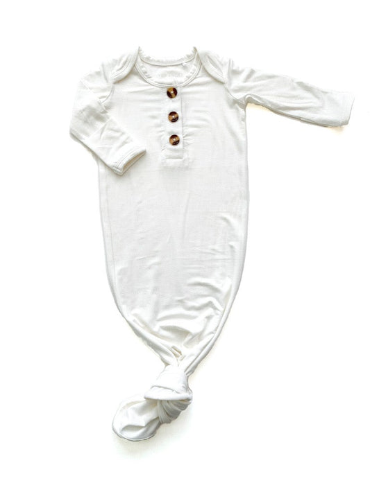 Knotted Baby Gown - White - Gown Only - Harp Angel Boutique
