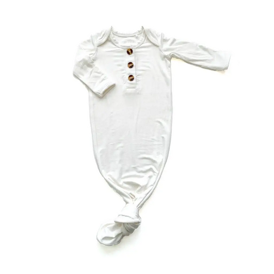 Knotted Baby Gown - White - Gown Only - Harp Angel Boutique