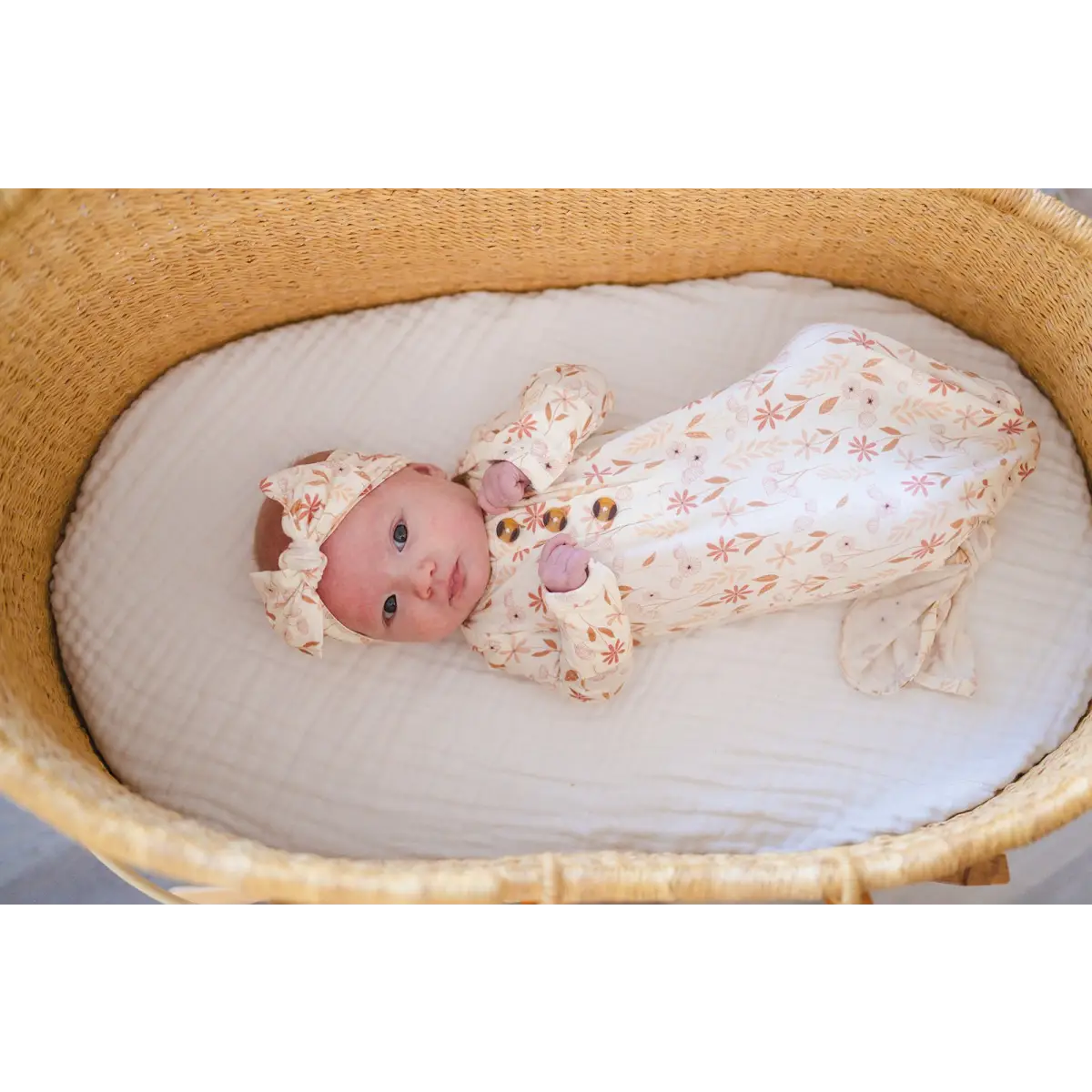 Knotted Baby Gown - Wildflower - Harp Angel Boutique