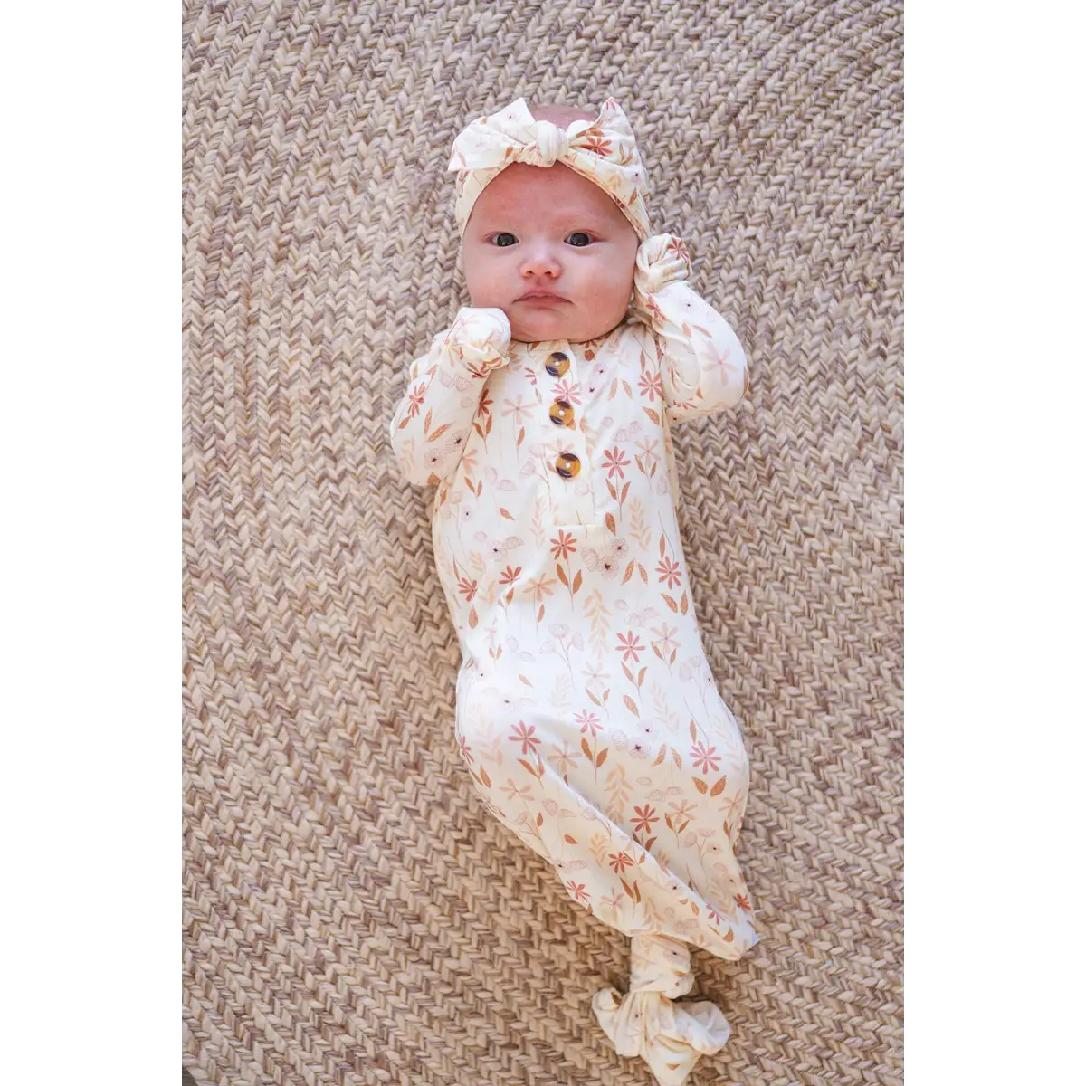 Knotted Baby Gown - Wildflower - Harp Angel Boutique