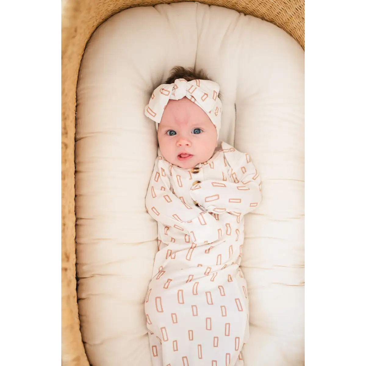 Knotted Headband - Neutral Rectangle - Harp Angel Boutique