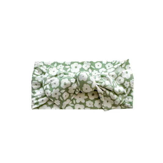 Knotted Headband - Sage Ditsy Floral - Harp Angel Boutique