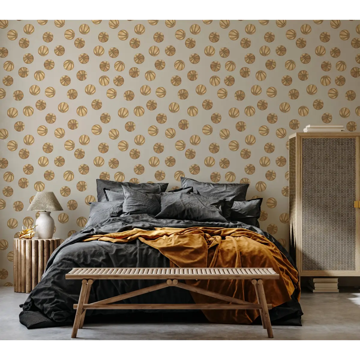 Knox Wallpaper - Basketball - by Hailey Kiefer - Loomwell Home Goods