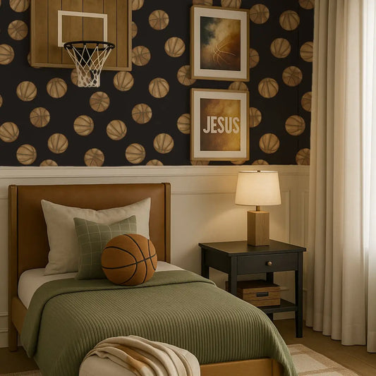 Knox Wallpaper - Basketball - by Hailey Kiefer - Loomwell Home Goods