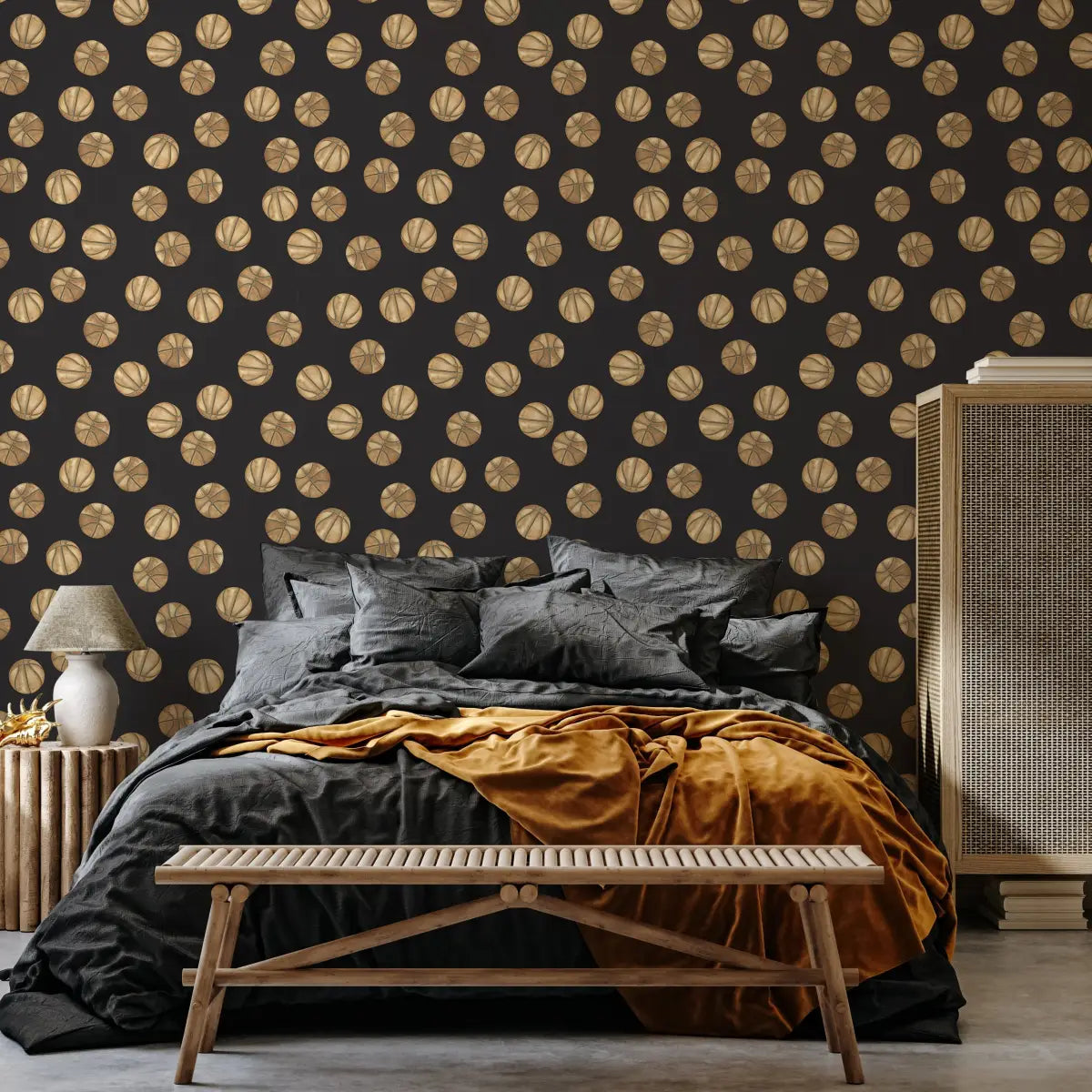 Knox Wallpaper - Basketball - by Hailey Kiefer - Loomwell Home Goods