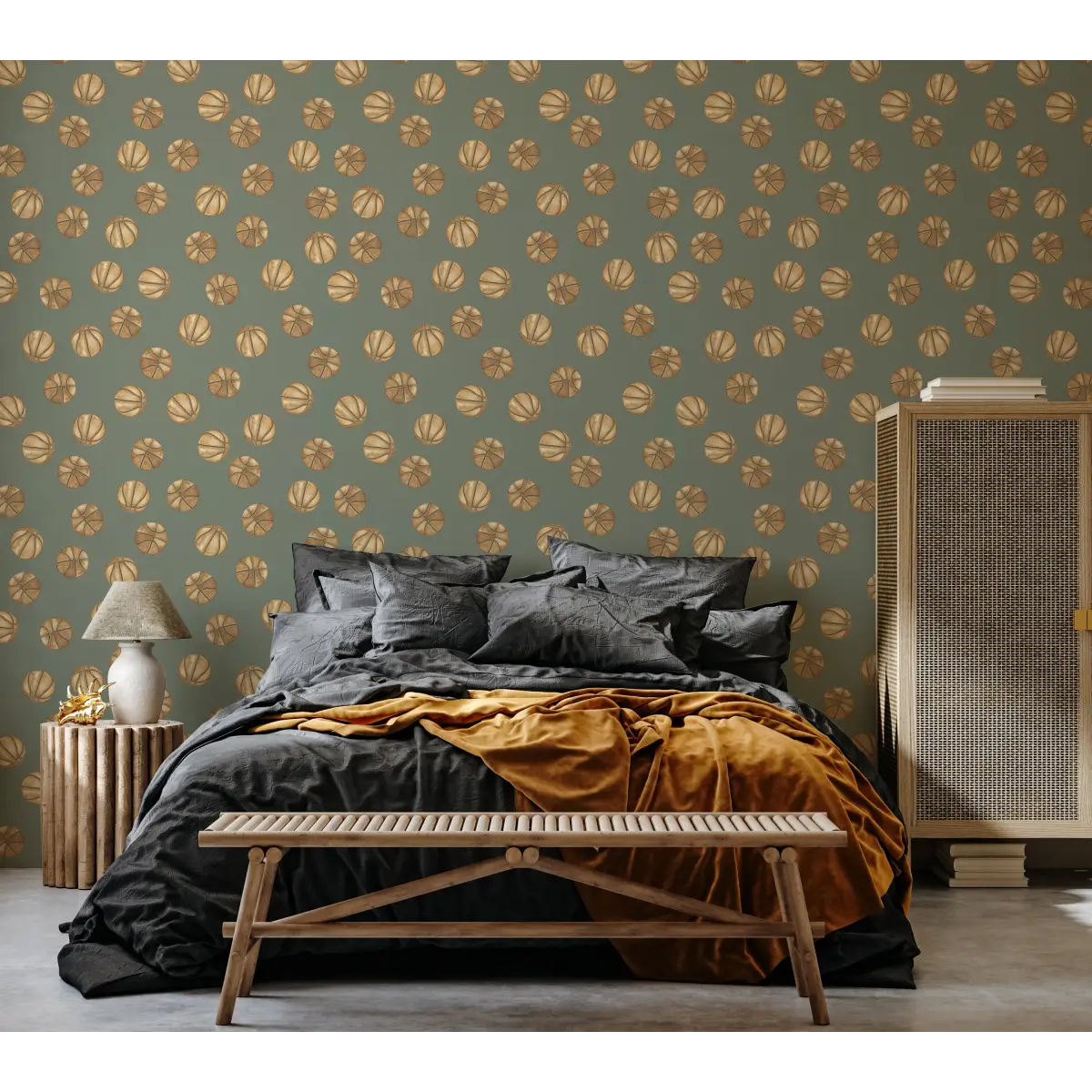 Knox Wallpaper - Basketball - by Hailey Kiefer - Loomwell Home Goods