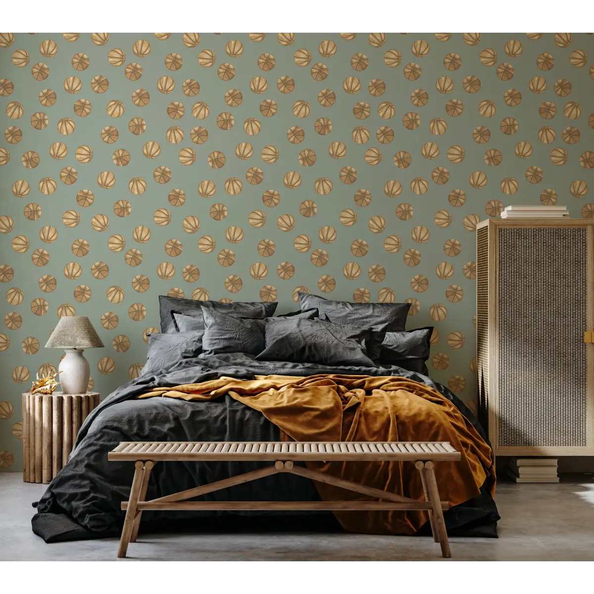 Knox Wallpaper - Basketball - by Hailey Kiefer - Loomwell Home Goods