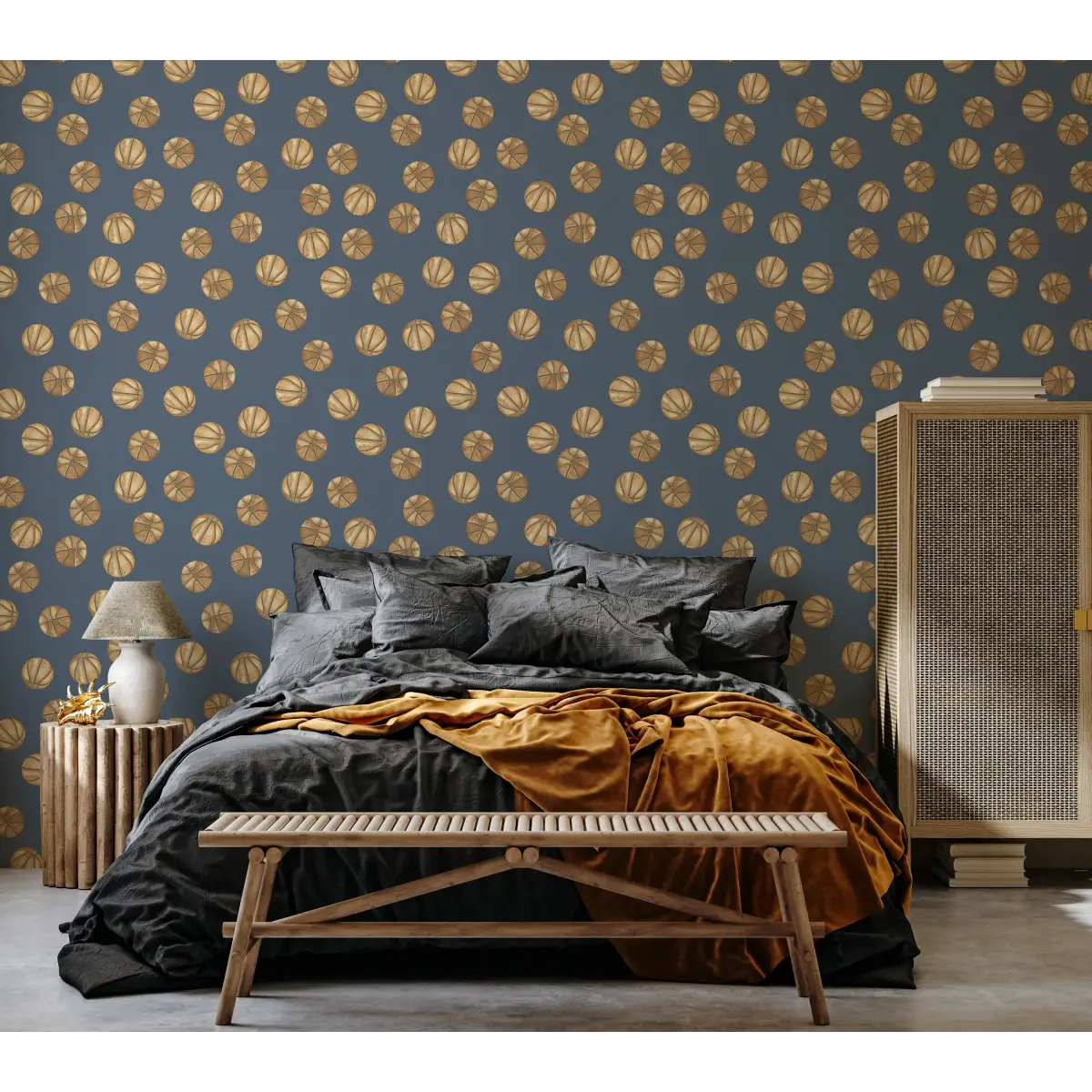 Knox Wallpaper - Basketball - by Hailey Kiefer - Loomwell Home Goods