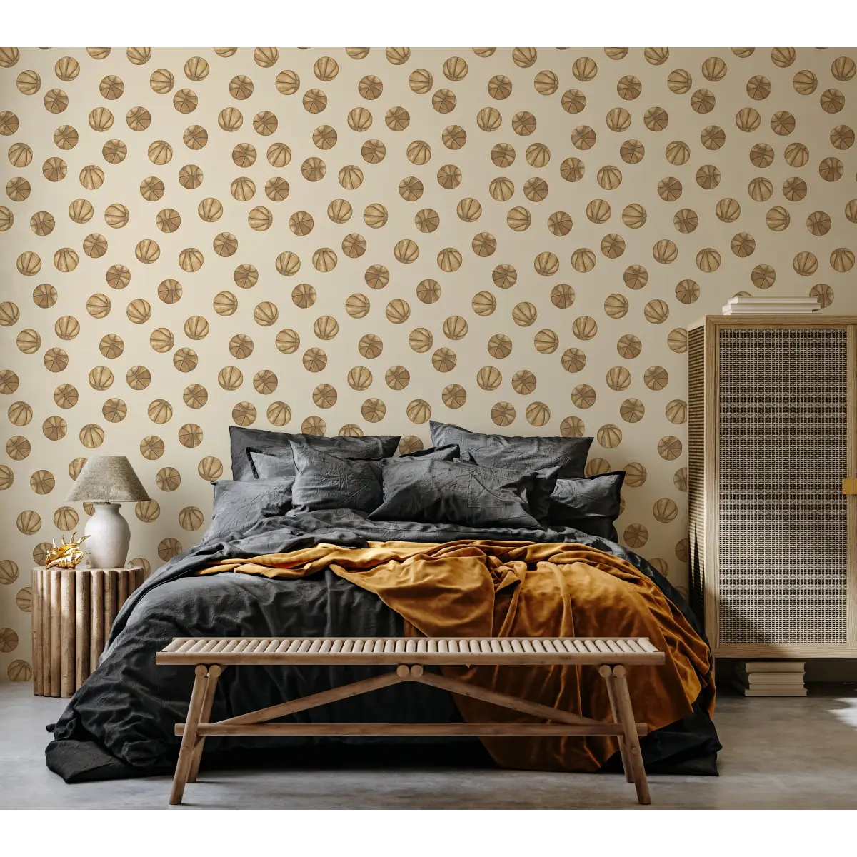 Knox Wallpaper - Basketball - by Hailey Kiefer - Loomwell Home Goods