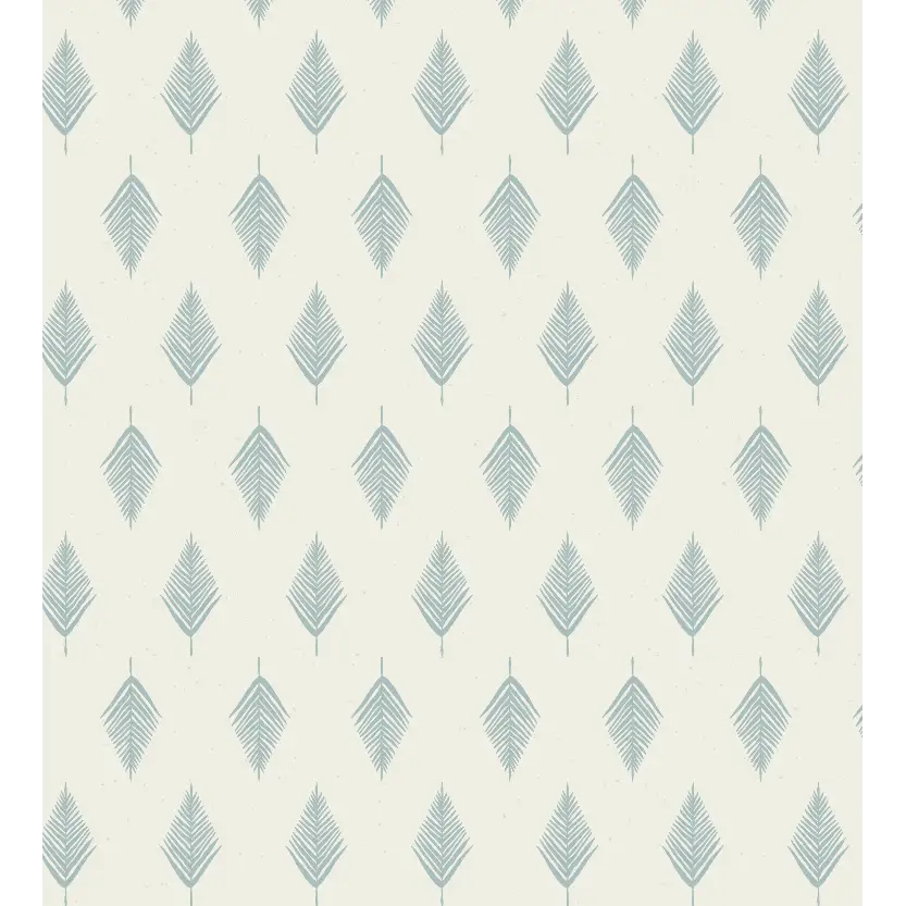 Koa Wallpaper - Palm Branch - by CoastL Studio - Sample 1 foot by 1 foot / Light Blue - Loomwell Home Goods