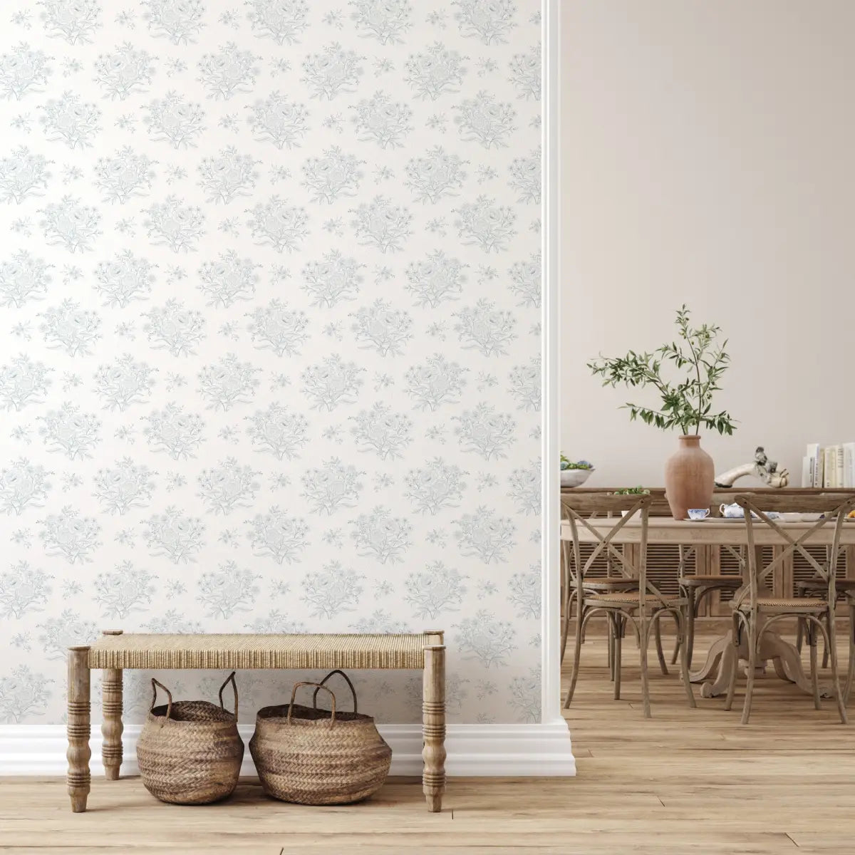 Kylia Wallpaper - Subtle Bouquets - by Gooseberry Moon - Loomwell Home Goods