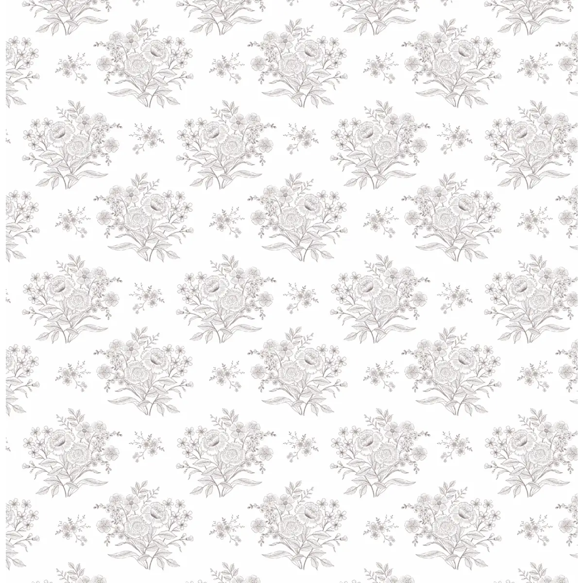 Kylia Wallpaper - Subtle Bouquets - by Gooseberry Moon - Sample 1 foot by 1 foot / Brown - Loomwell Home Goods