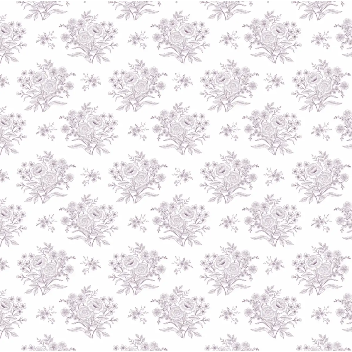 Kylia Wallpaper - Subtle Bouquets - by Gooseberry Moon - Sample 1 foot by 1 foot / Plum - Loomwell Home Goods