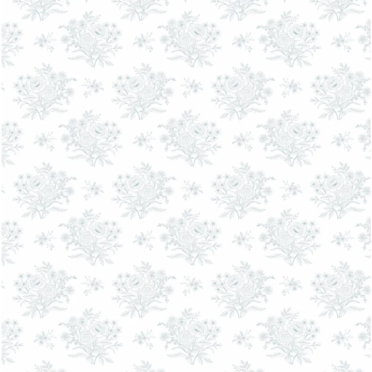 Kylia Wallpaper - Subtle Bouquets - by Gooseberry Moon - Sample 1 foot by 1 foot / Teal - Loomwell Home Goods