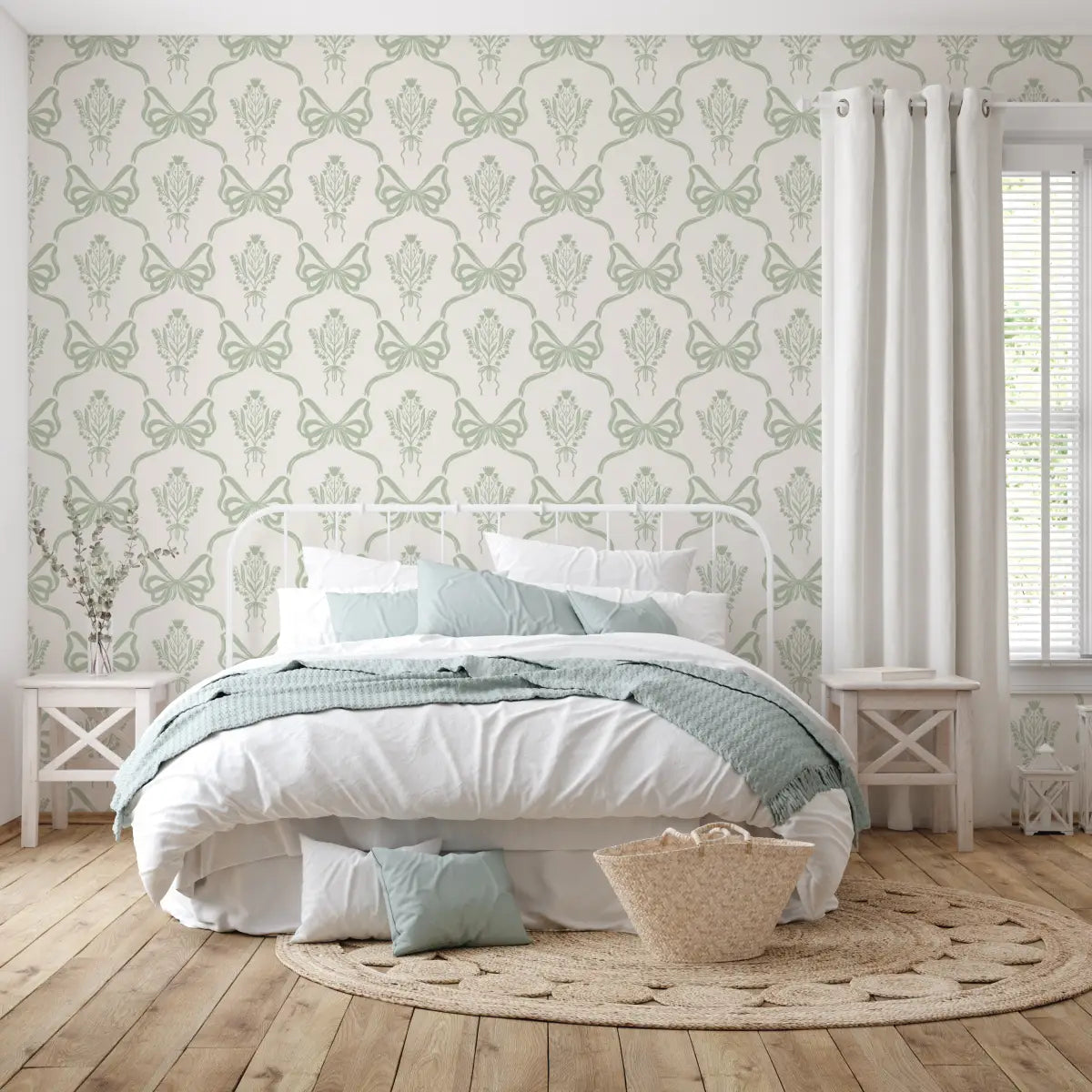Lacey Wallpaper - Bows and Bouquets - by The Beau Studio - Loomwell Home Goods