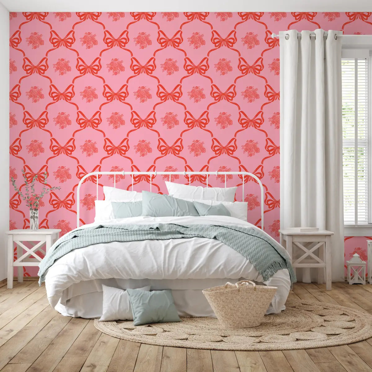 Lacey Wallpaper - Bows and Bouquets - by The Beau Studio - Loomwell Home Goods