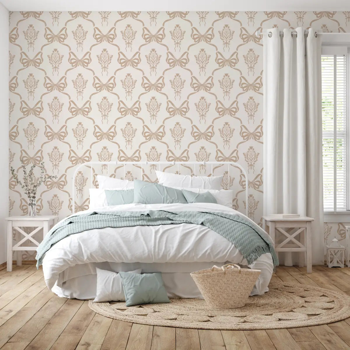 Lacey Wallpaper - Bows and Bouquets - by The Beau Studio - Loomwell Home Goods