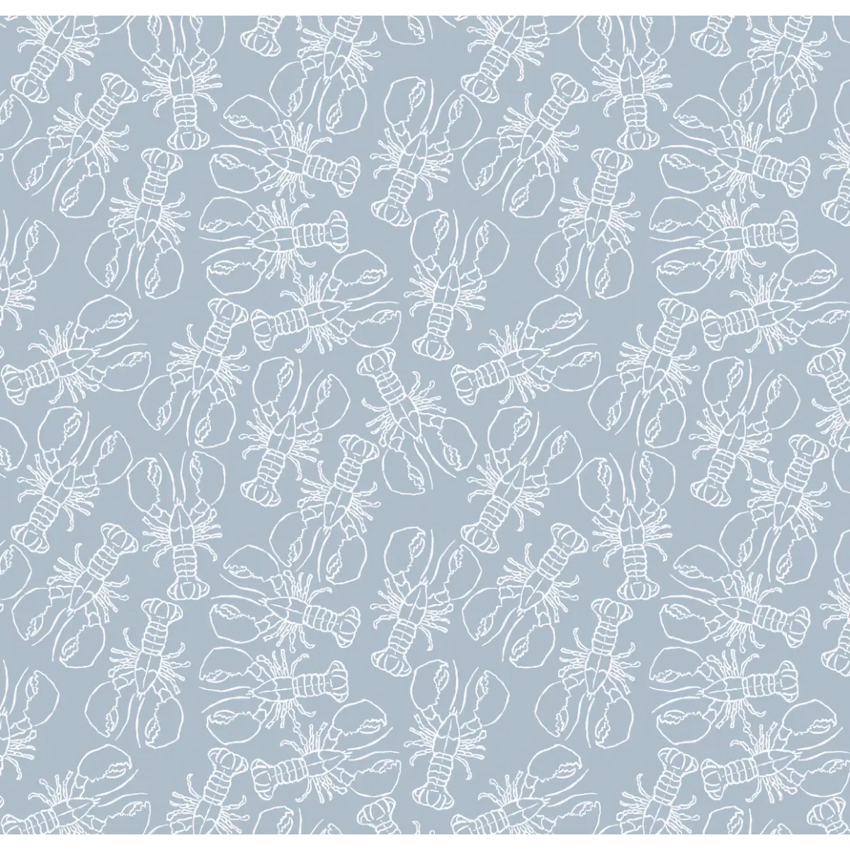 Lachlan Wallpaper - Lobster Line Drawing - by Studio Stephie - Sample 1 foot by 1 foot / Blue - Loomwell Home Goods