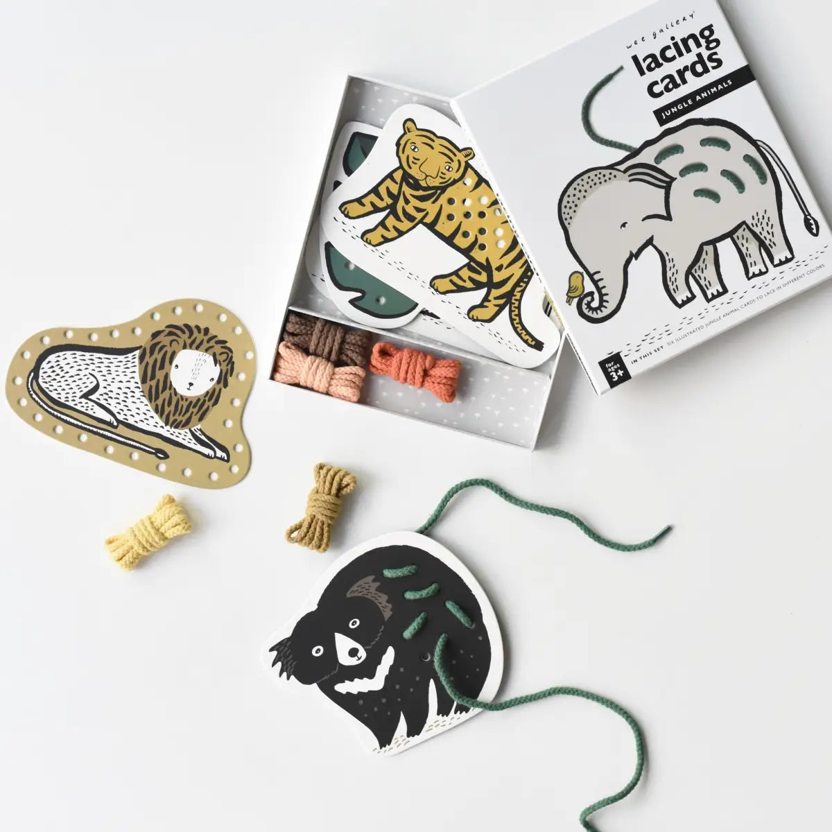 Lacing Cards - Jungle Animals - Wee Gallery