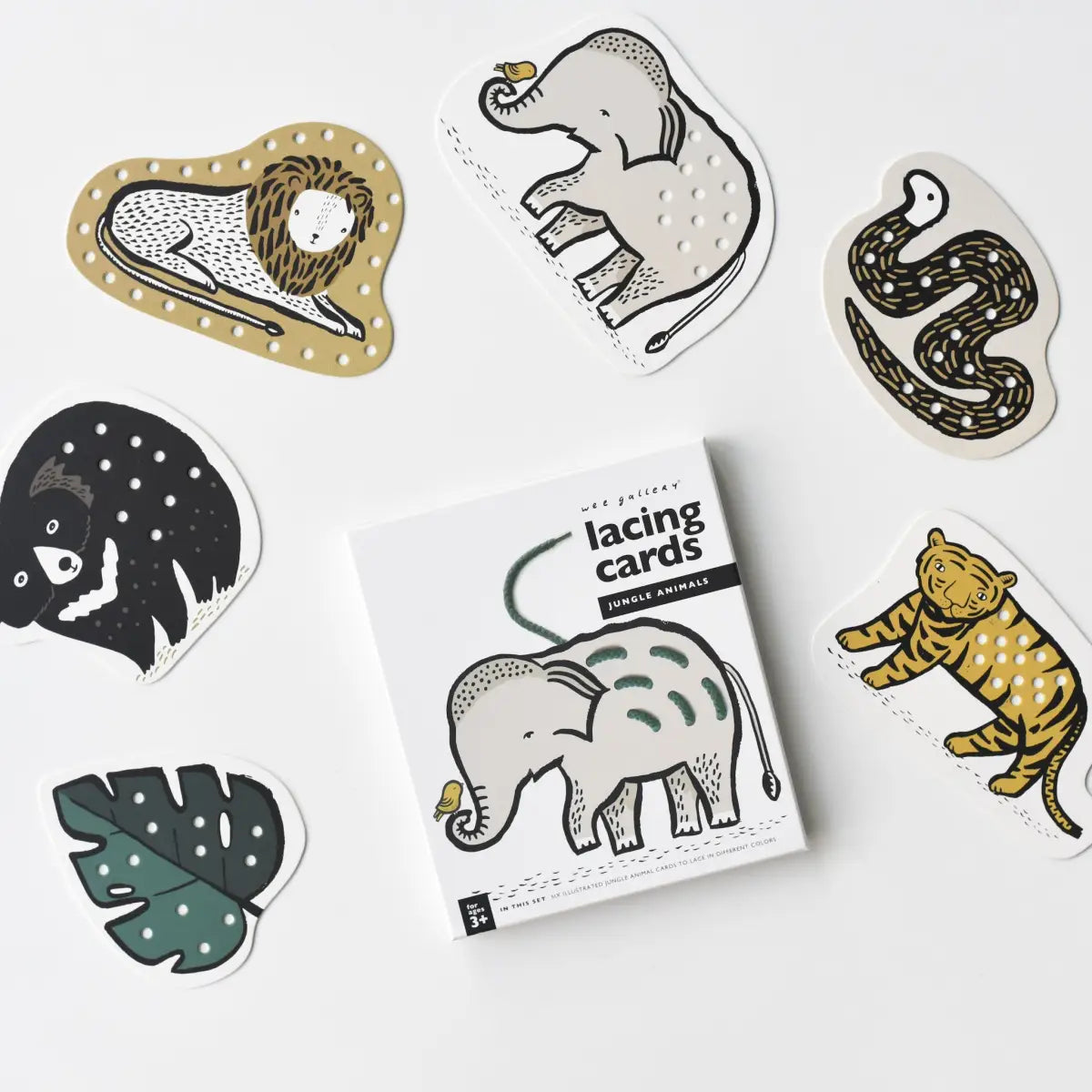 Lacing Cards - Jungle Animals - Wee Gallery