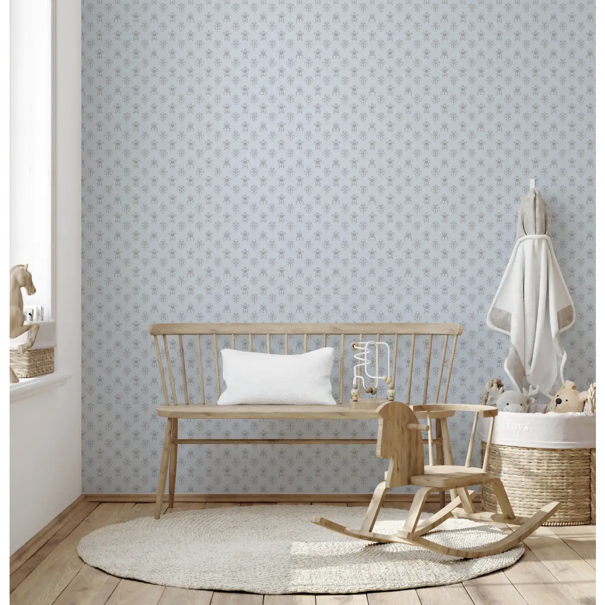 Laina Wallpaper - Petite Floral Block Print - by Quirky Paisley Designs - Loomwell Home Goods