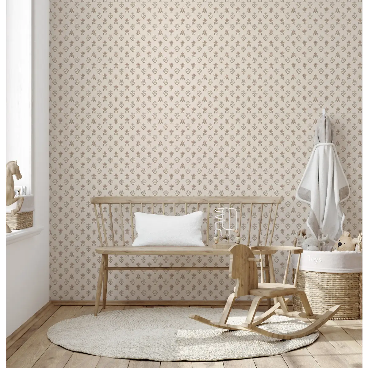 Laina Wallpaper - Petite Floral Block Print - by Quirky Paisley Designs - Loomwell Home Goods